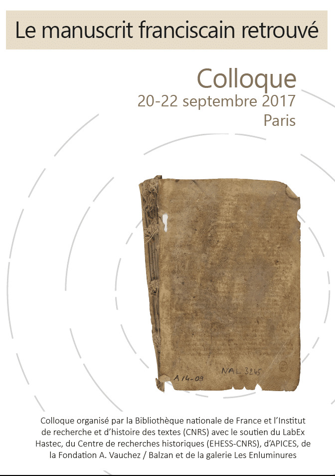 Colloque Le manuscrit franciscain retrouvé
