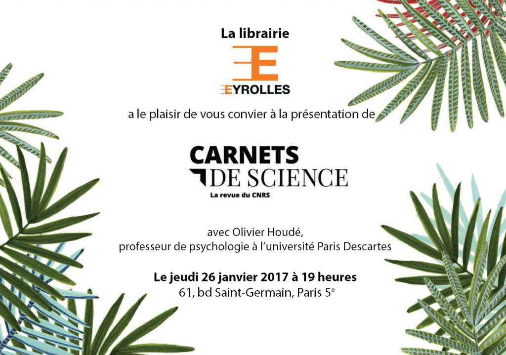 Présentation de Carnets de science. La revue du CNRS #1 à la librairie Eyrolles