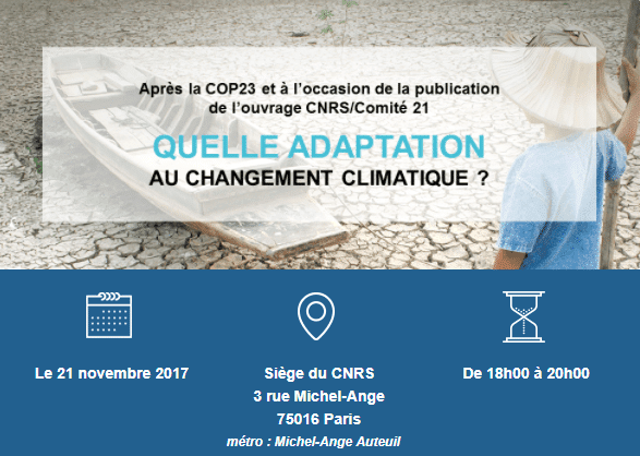 Rencontre-débat autour de "L'adaptation au changement climatique" le 21 novembre